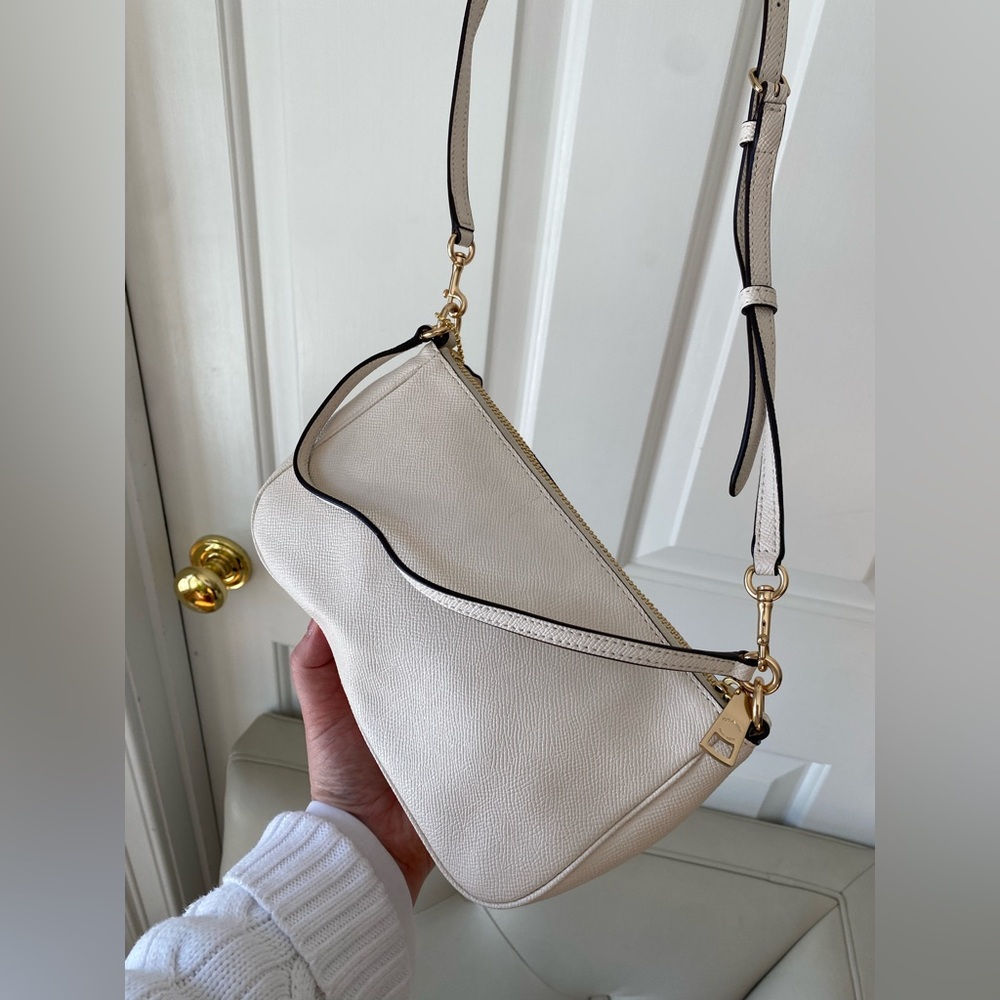 Coach Saffiano Leather Cream Crossbody Bag / Top Handle Pouch | Style F25591 | - Picture 10 of 13